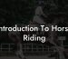 Introduction To Horse Riding