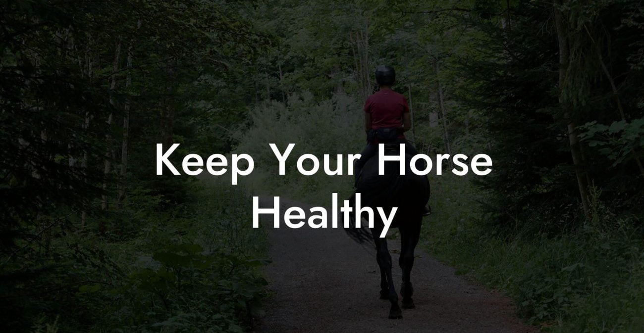 Keep Your Horse Healthy