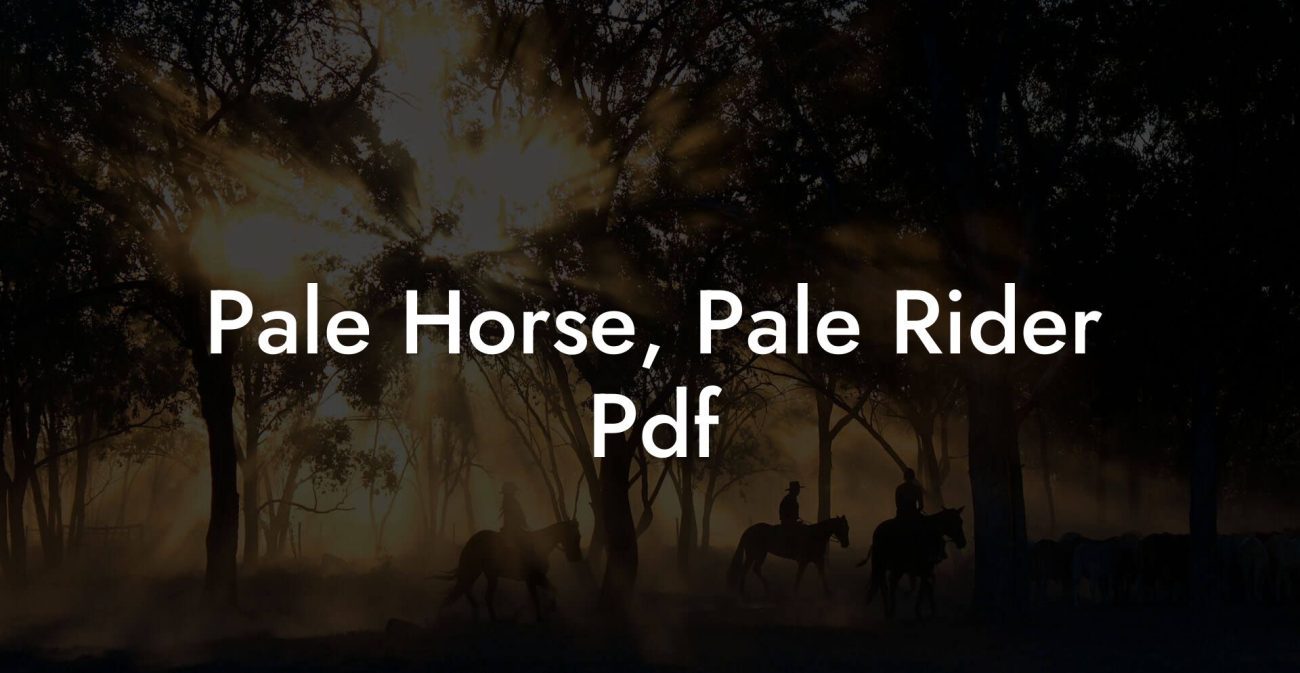 Pale Horse, Pale Rider Pdf