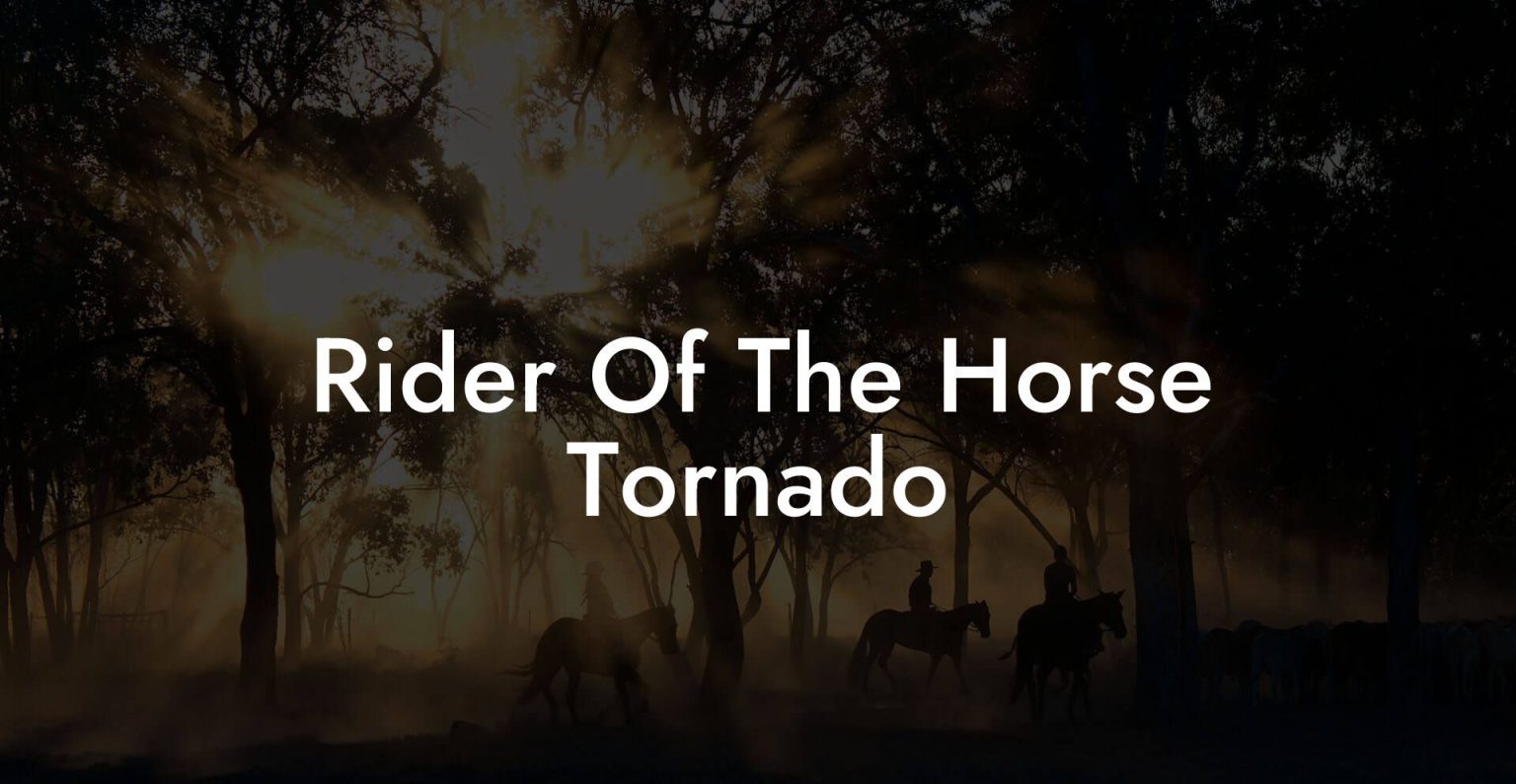 Rider Of The Horse Tornado How To Own a Horse