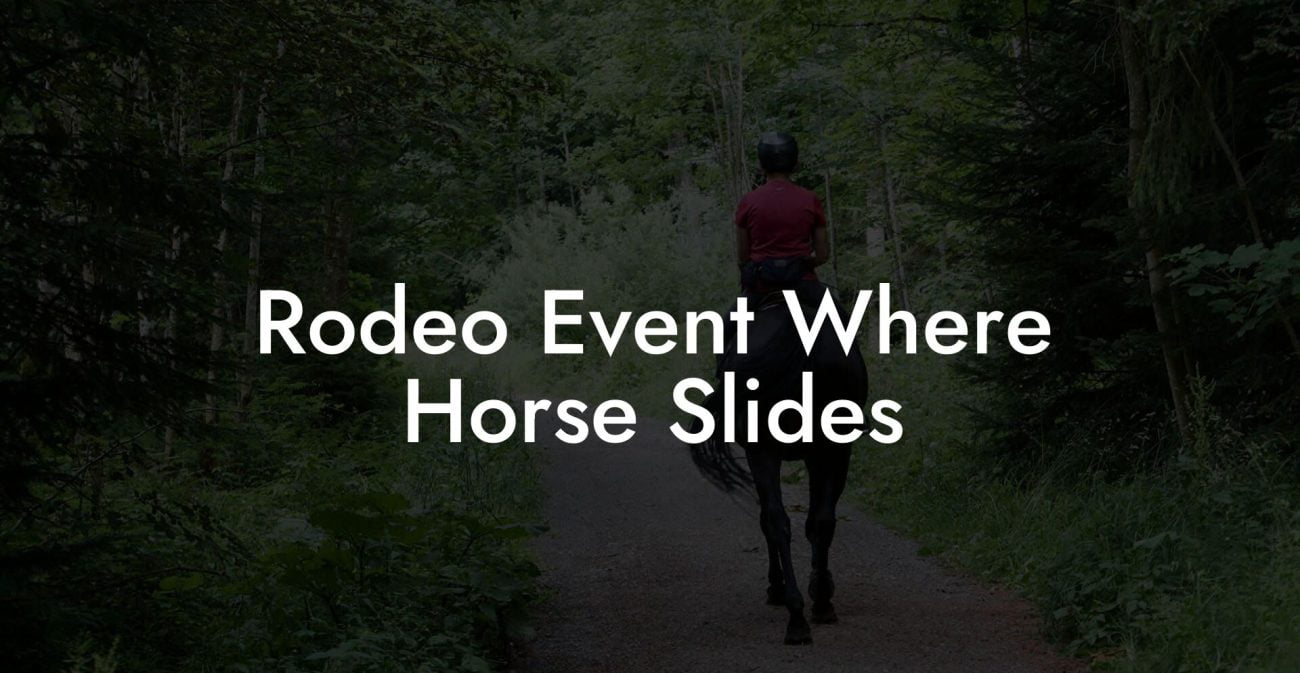 Rodeo Event Where Horse Slides