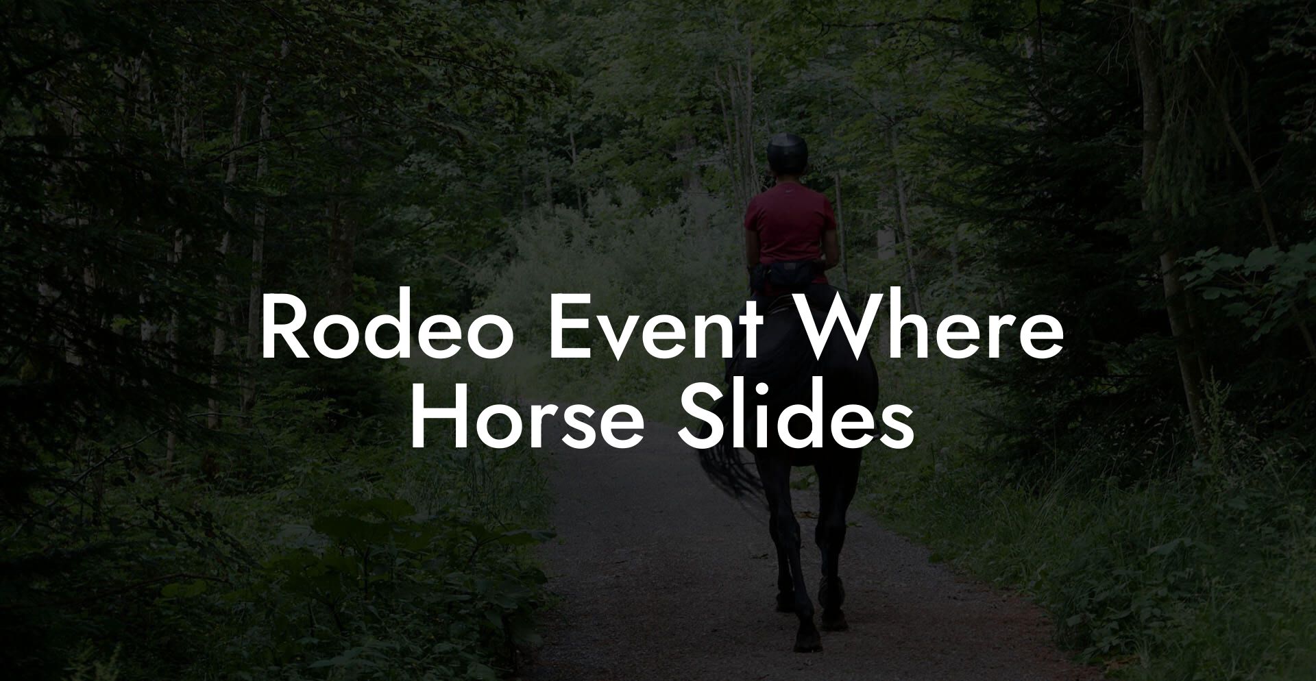 Rodeo Event Where Horse Slides