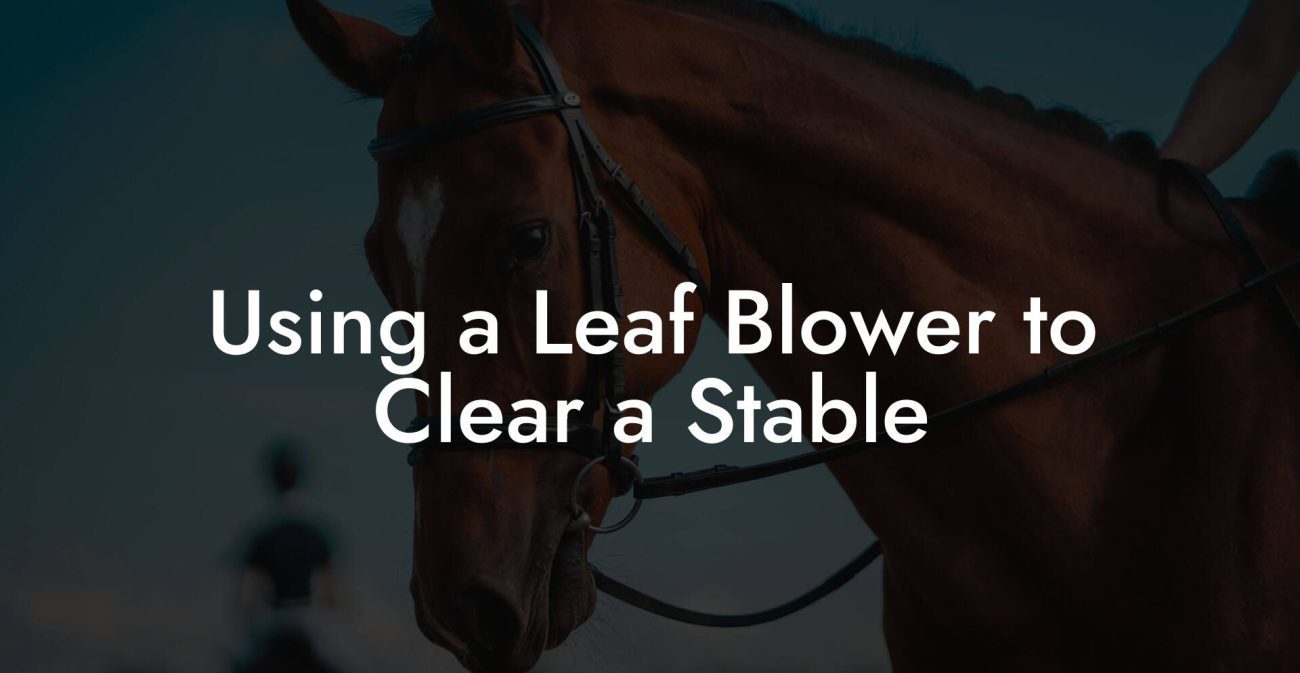 Using a Leaf Blower to Clear a Stable