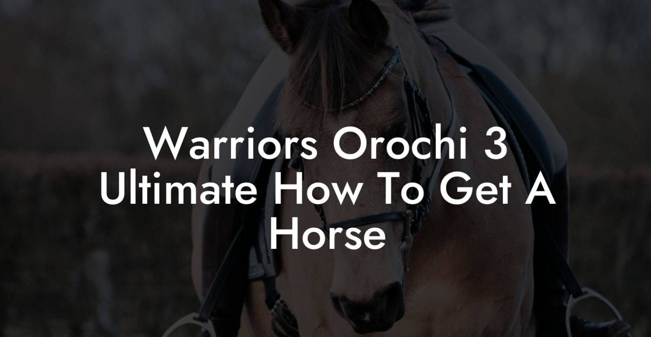 Warriors Orochi 3 Ultimate How To Get A Horse
