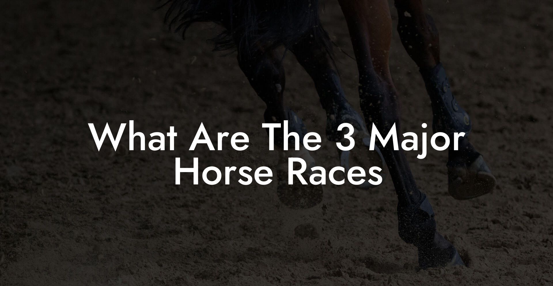 What Are The 3 Major Horse Races How To Own a Horse