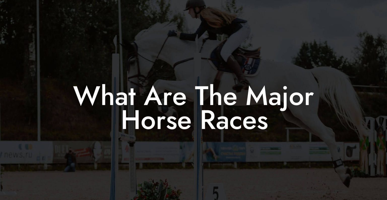 What Are The Major Horse Races How To Own a Horse