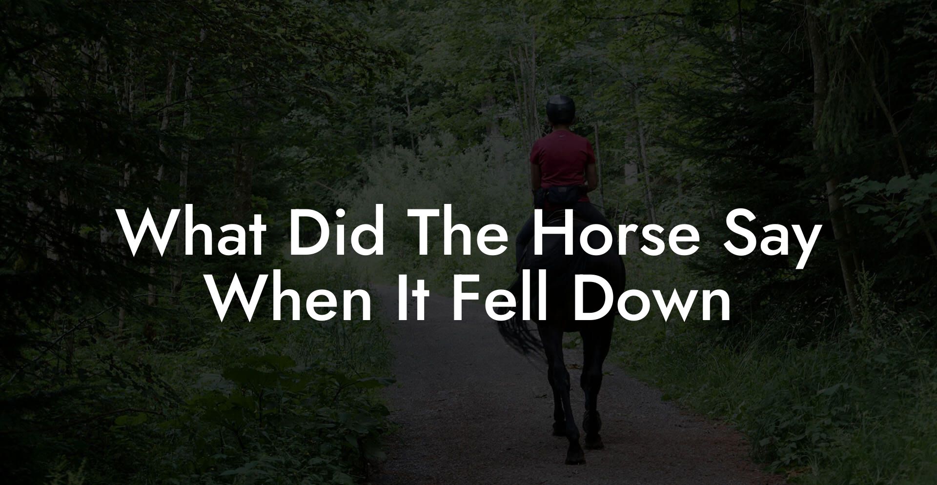 What Did The Horse Say When It Fell Down