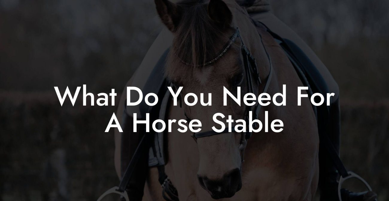 What Do You Need For A Horse Stable