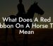 What Does A Red Ribbon On A Horse Tail Mean