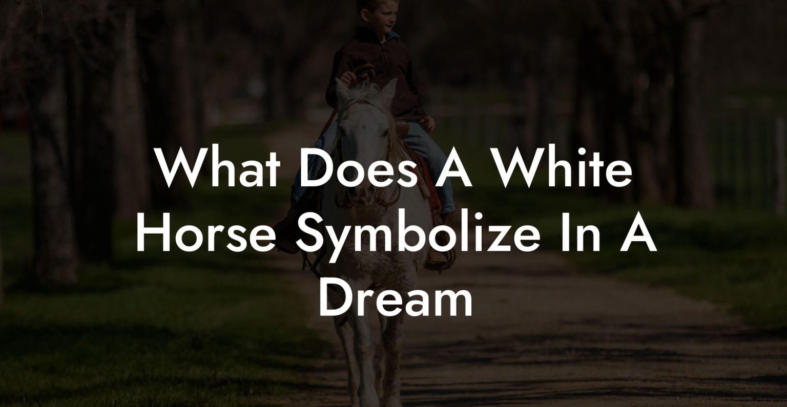 What Does A White Horse Symbolize In A Dream How To Own a Horse