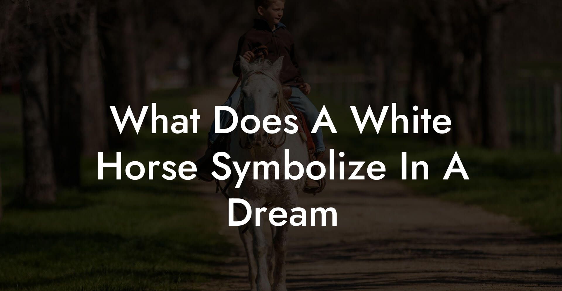 What Does A White Horse Symbolize In A Dream