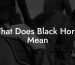 What Does Black Horse Mean