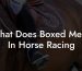 What Does Boxed Mean In Horse Racing