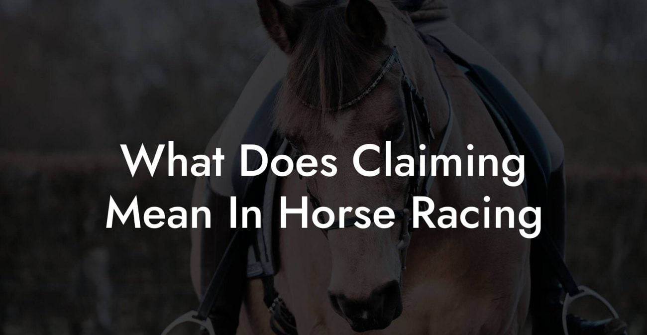 What Does Claiming Mean In Horse Racing