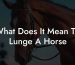 What Does It Mean To Lunge A Horse