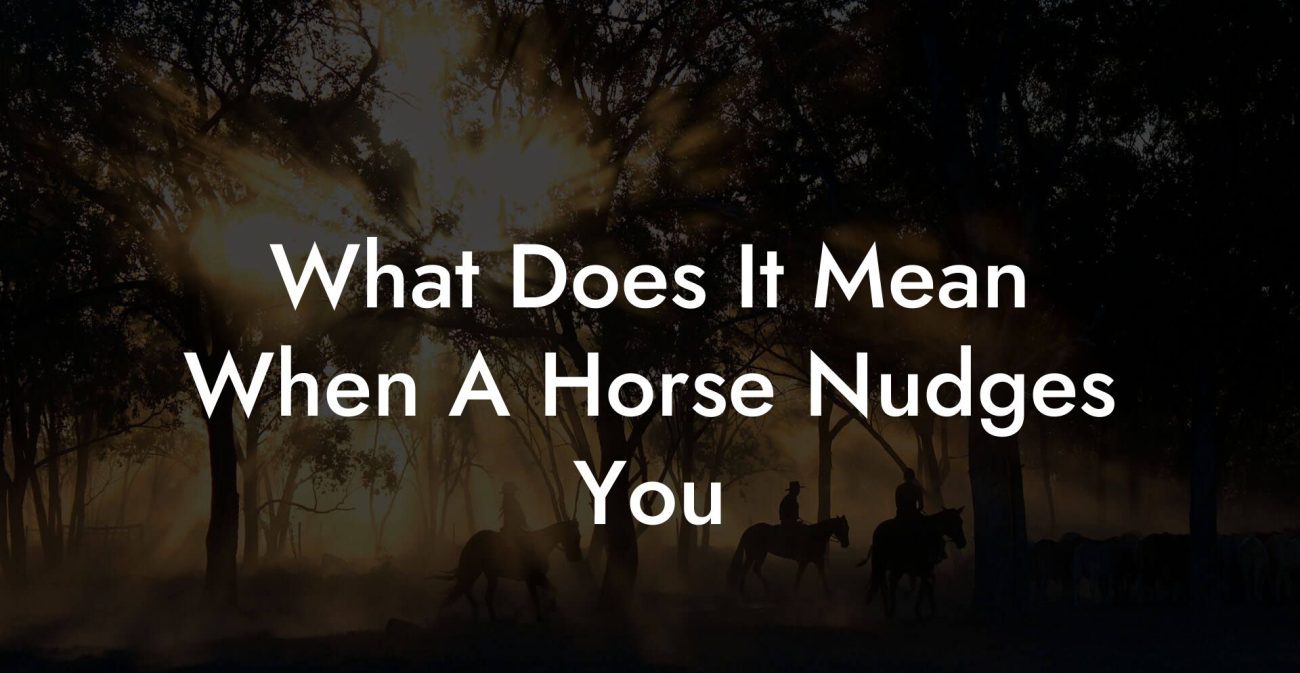 What Does It Mean When A Horse Nudges You