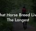 What Horse Breed Lives The Longest