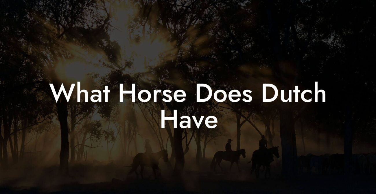 What Horse Does Dutch Have