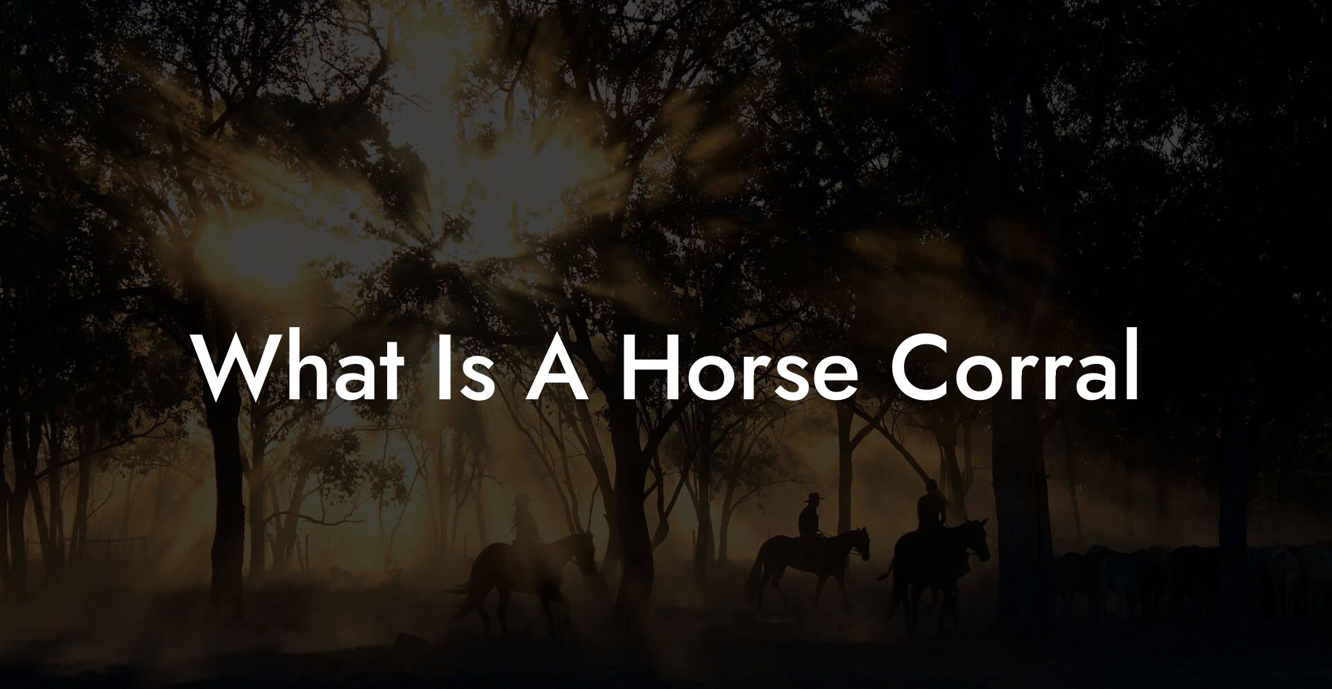 What Is A Horse Corral