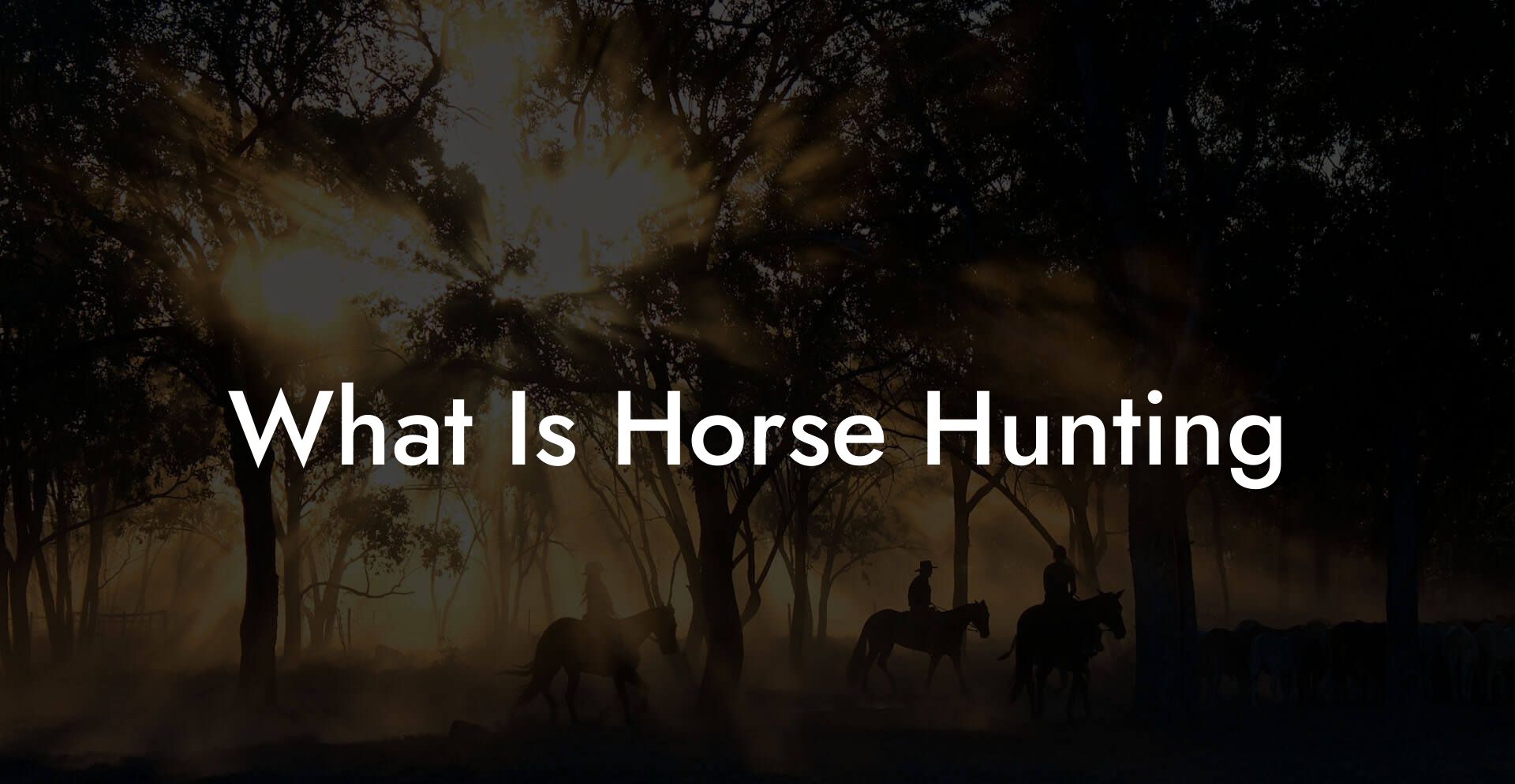 What Is Horse Hunting