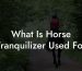 What Is Horse Tranquilizer Used For