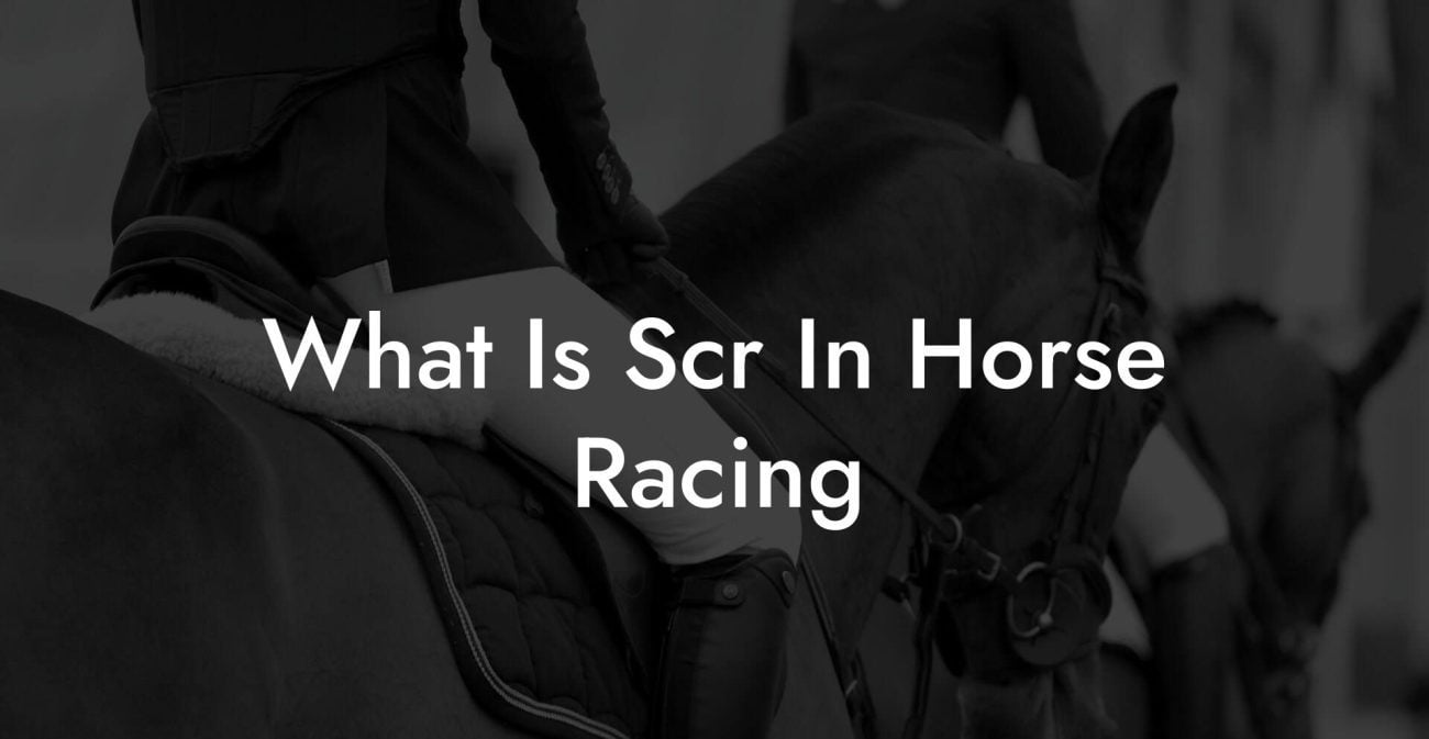 What Is Scr In Horse Racing