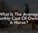 What Is The Average Monthly Cost Of Owning A Horse?