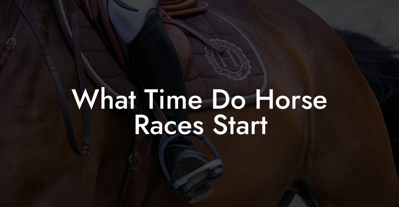 What Time Do Horse Races Start How To Own a Horse