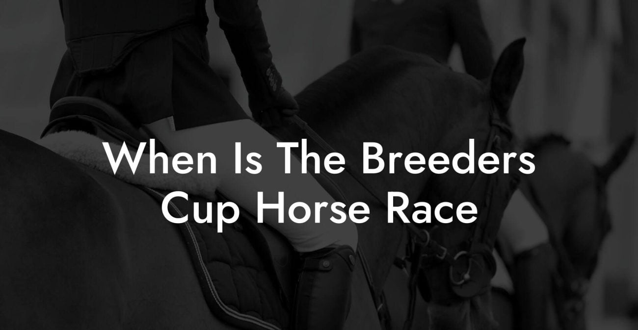 When Is The Breeders Cup Horse Race