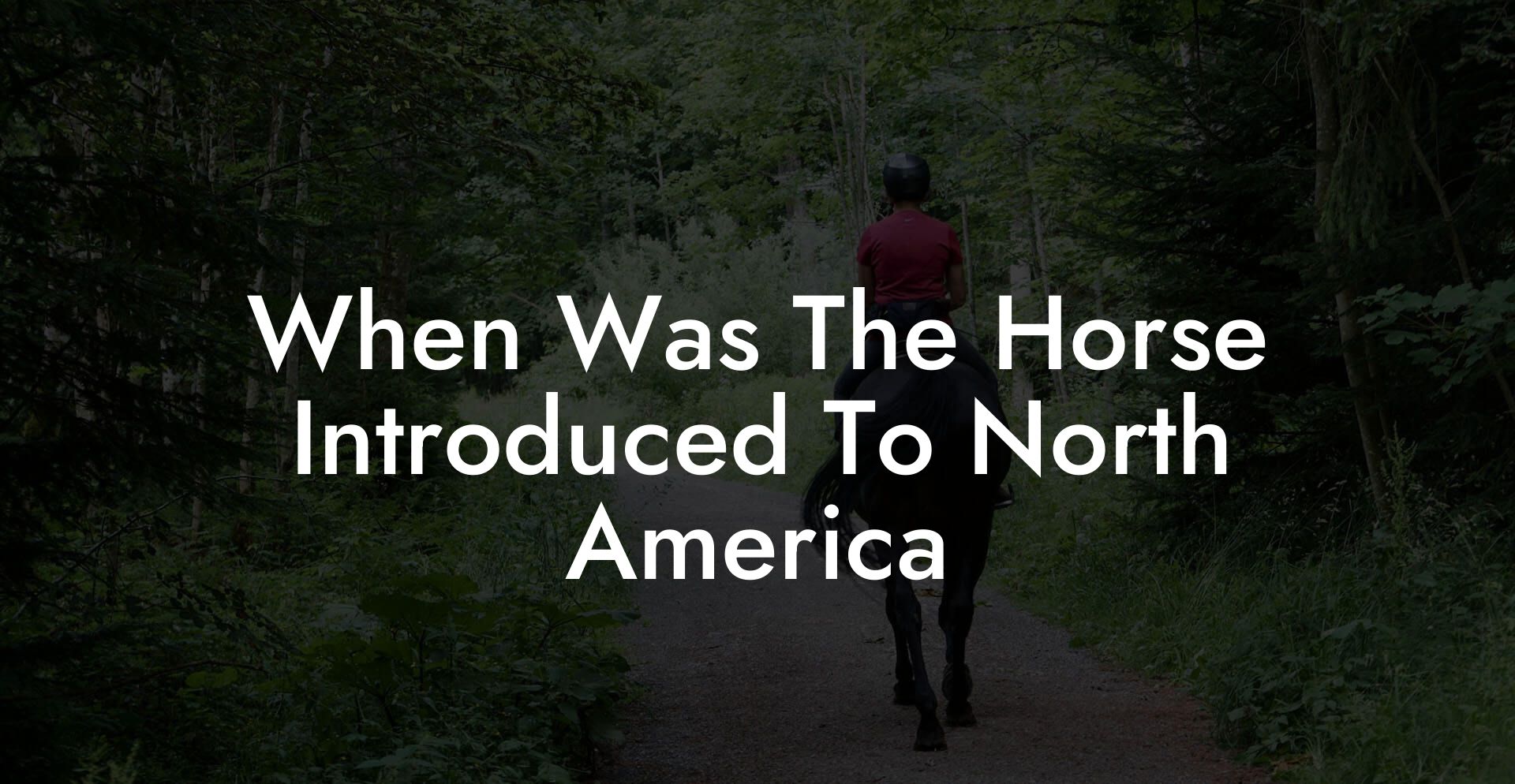 When Was The Horse Introduced To North America