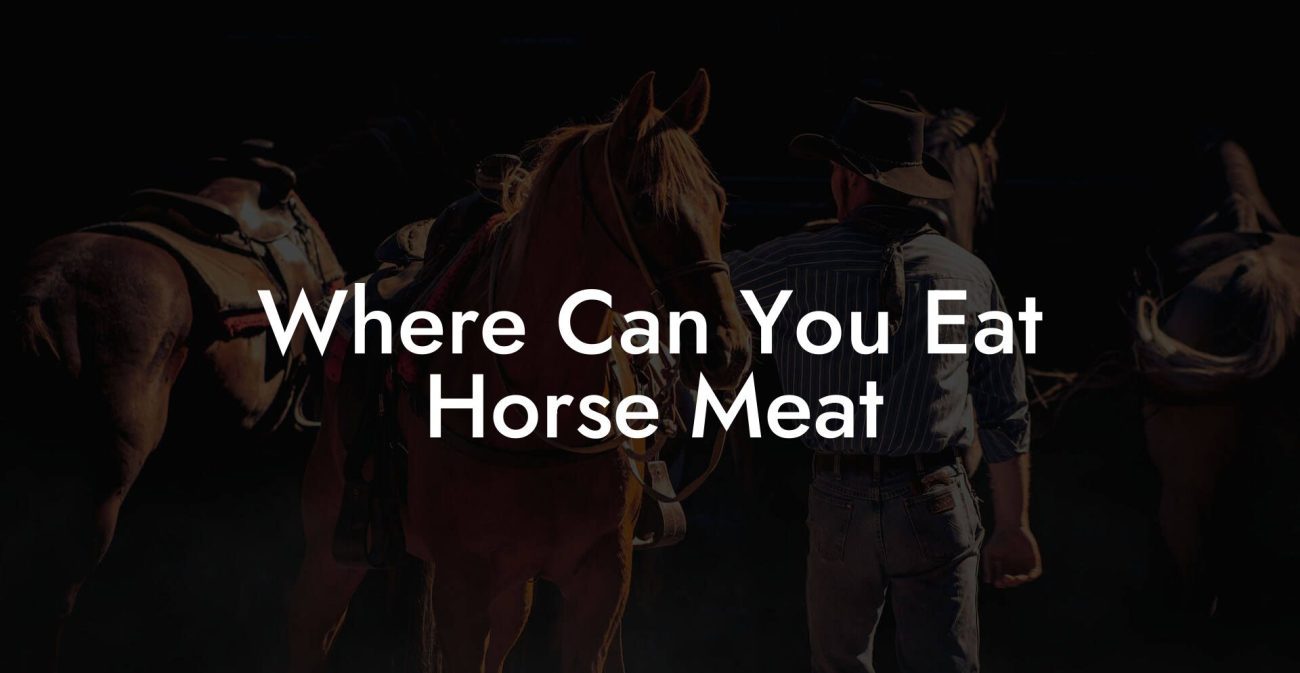 Where Can You Eat Horse Meat