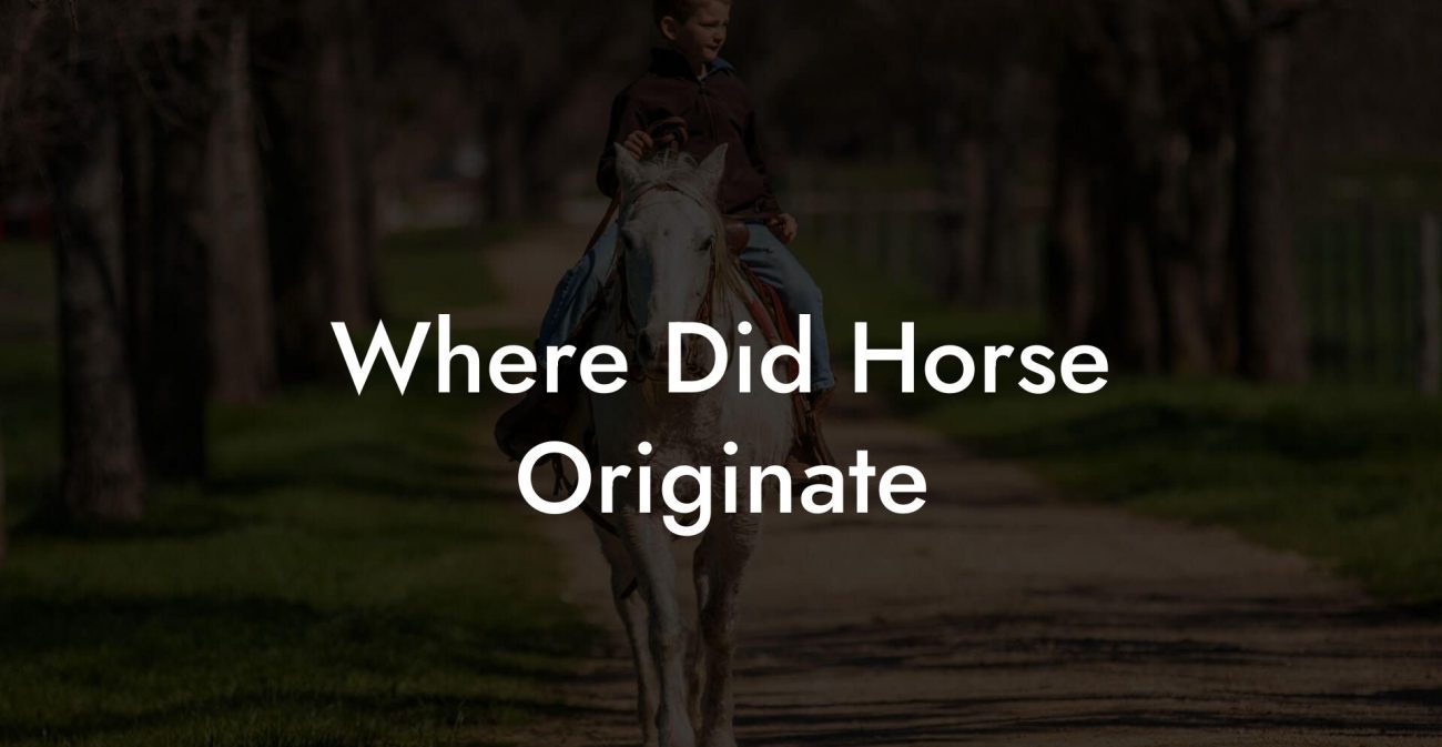 Where Did Horse Originate