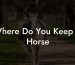 Where Do You Keep A Horse