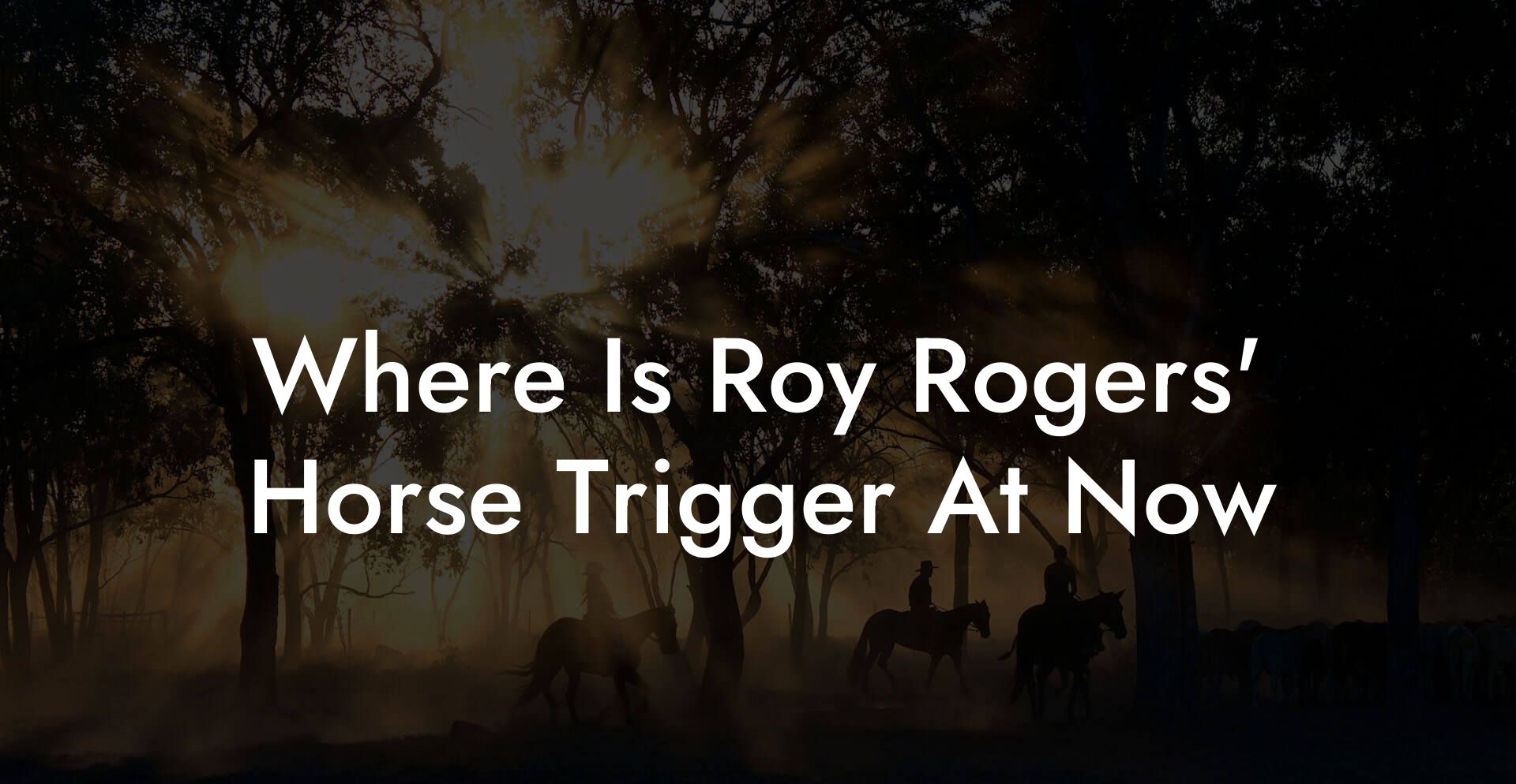 Where Is Roy Rogers' Horse Trigger At Now - How To Own a Horse