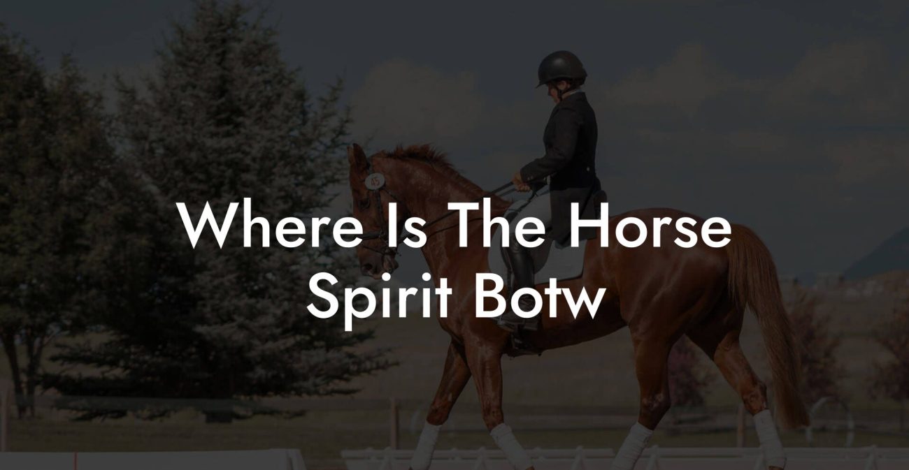 Where Is The Horse Spirit Botw