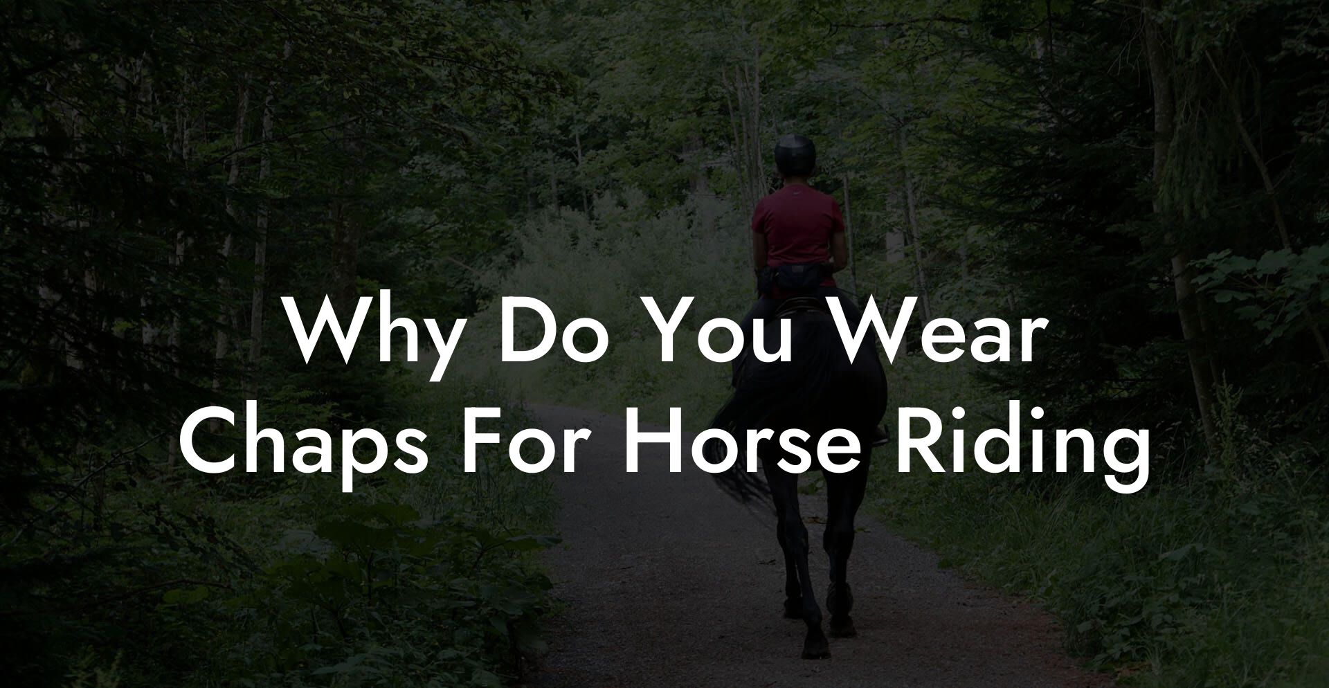 Why Do You Wear Chaps For Horse Riding