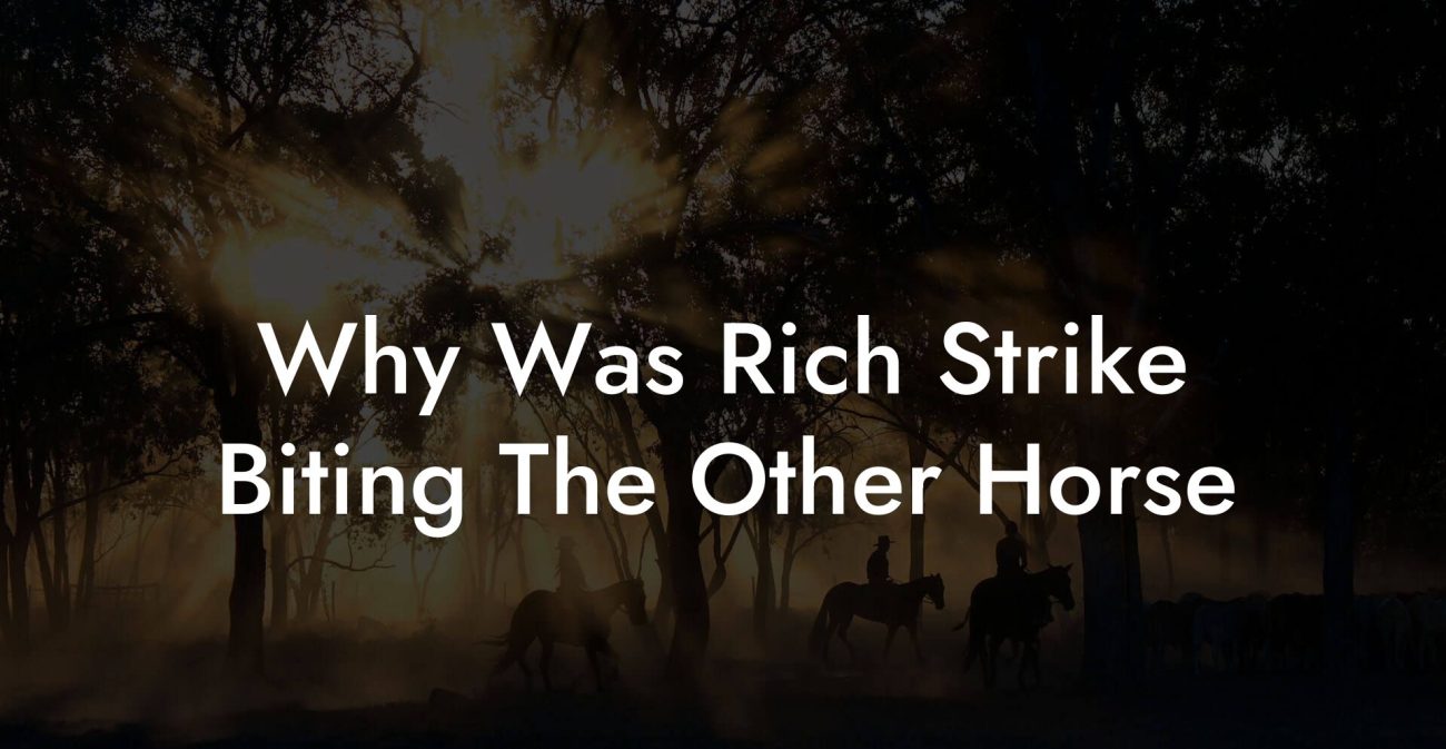 Why Was Rich Strike Biting The Other Horse